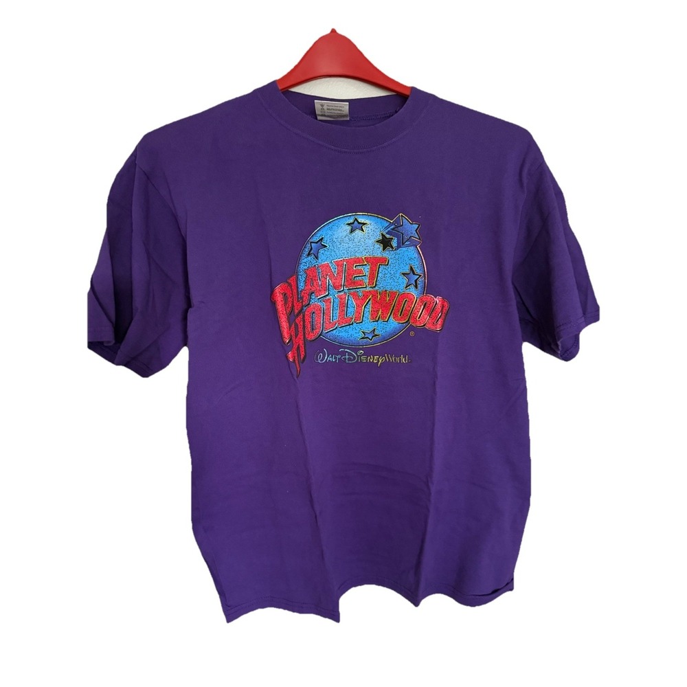 Vgt 1991 Planet Hollywood Walt Disney World T‎ Shirt Mens L Purple Made USA
